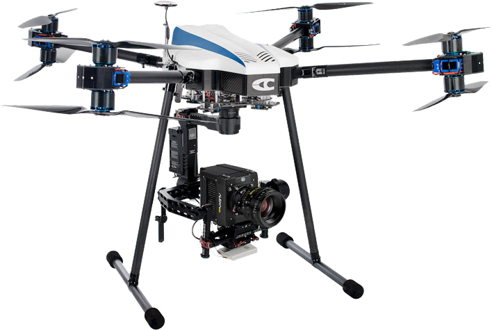 Il drone della Cinefly Maverick per riprese cinematografiche e produzione video professionale.