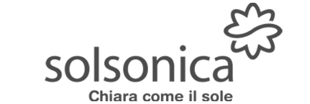 Logo rappresentativo della ditta Solsonica azienda specializzata in produzione pannelli solari cliente della casa di produzione Soundless studio